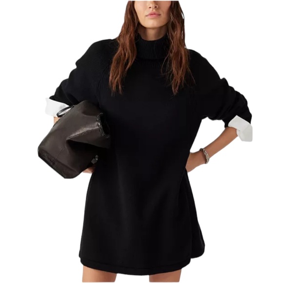 Ba&sh Medee Turtleneck Sweater Dress in Black (M/2) - Picture 2 of 13